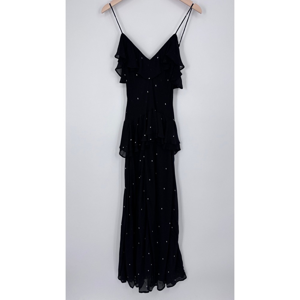 DISSH Melrose Black Spot GGT Maxi Dress Women US 2 Polka Dot Cocktail Evening